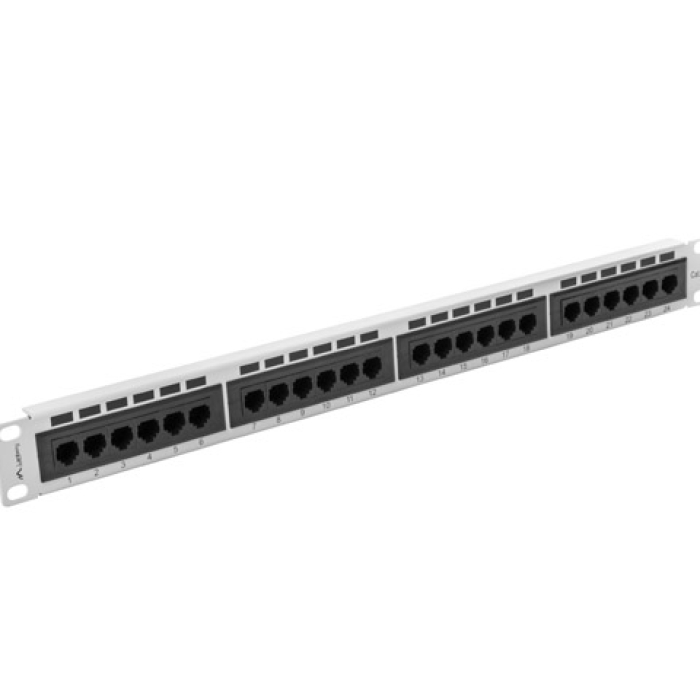 Lanberg patch panel 24 port 1U CAT.5E, grey (тъмнейл - 2)