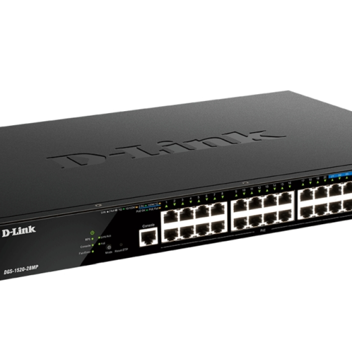 D-Link 20 ports GE PoE + 4 ports 2.5 GE PoE + 2 10GE ports + 2 SFP+ Smart Managed Switch (тъмнейл - 1)