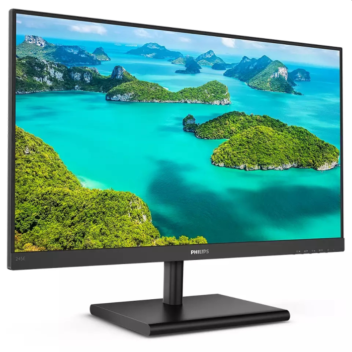 Philips 245E1S/00, 23.8" IPS WLED, 2560x1440@75Hz, 4ms GtG, 250cd/m2, 1000:1, Mega Infinity DCR, FreeSync/Adaptive Sync, FlickerFree, Low Blue Mode, Tilt, D-SUB, HDMI, DP (тъмнейл - 1)