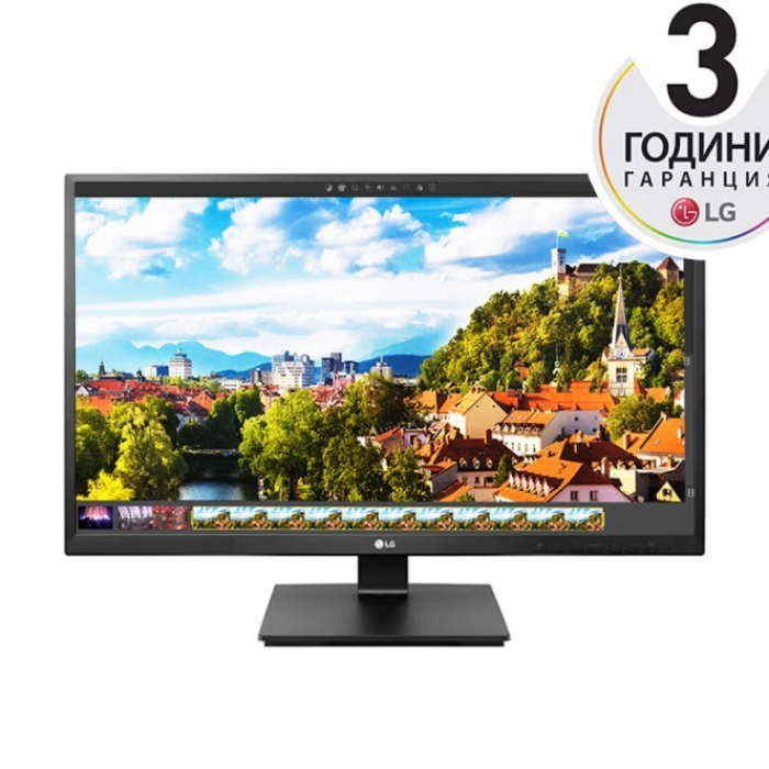 LG 24BK55YP-B, 24" IPS LED AG, 5ms GTG, 1000:1, 5000000 : 1 DFC, 250cd/m2, Full HD 1920x1080, D-Sub, DVI, Display Port, HDMI, USB 2.0, Speaker 1.2W x 2, Tilt, Height, Swivel, Pivot, PC Audio In, Headphone aut, Black на супер цена