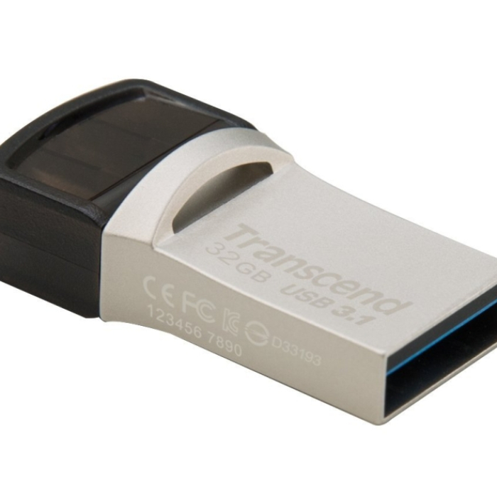 Transcend 32GB JETFLASH 890S, USB 3.1 Type C, Silver Plating (тъмнейл - 1)