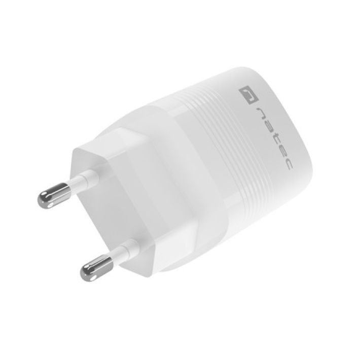 Natec USB Charger Ribera Gan 1X USB-A + 1X USB-C 30W, White (тъмнейл - 4)