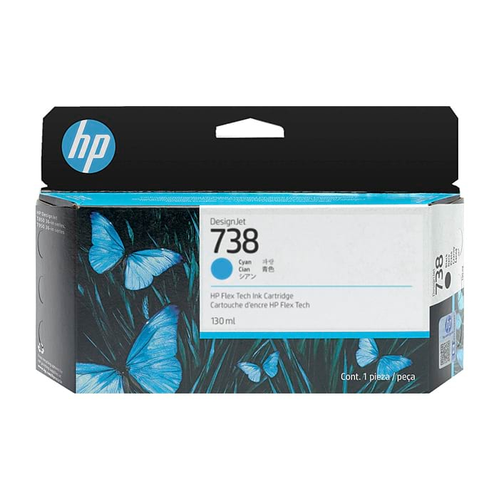 HP 738 130-ml Cyan DesignJet Ink Cartridge