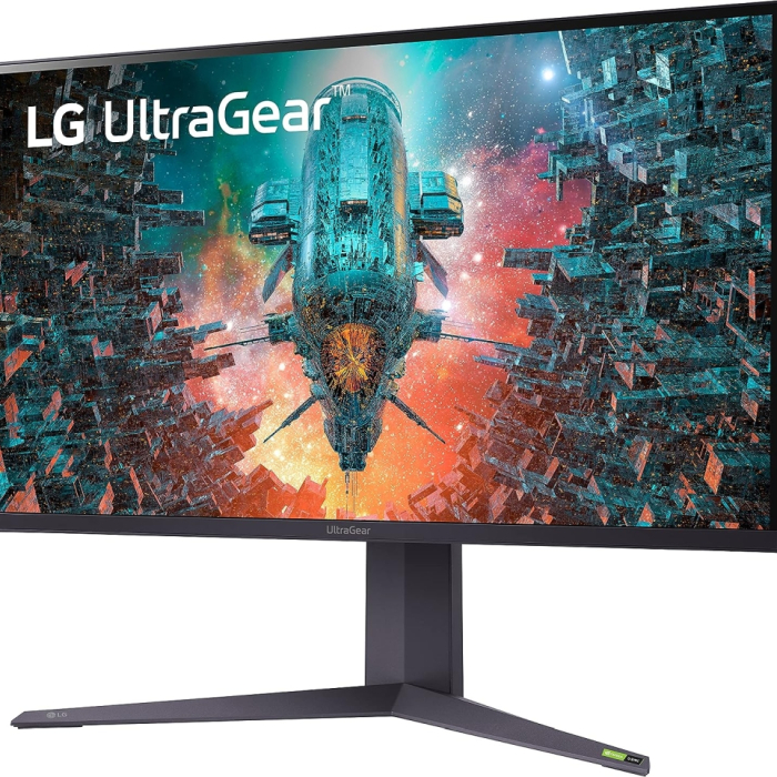 LG 32GQ950P-B, 31.5" UltraGear Nano IPS with ATW, AG, 1ms GtG, 1000:1, 450cd/m2, UHD 4K (3840x2160), 144Hz, Reader Mode, FreeSync, G-SYNC, VRR, HDR 1000, DCI-P3 98%, USB, HDMI, DisplayPort, Height Adjustable, Pivot, Tilt, Headphone out, Black (тъмнейл - 1)