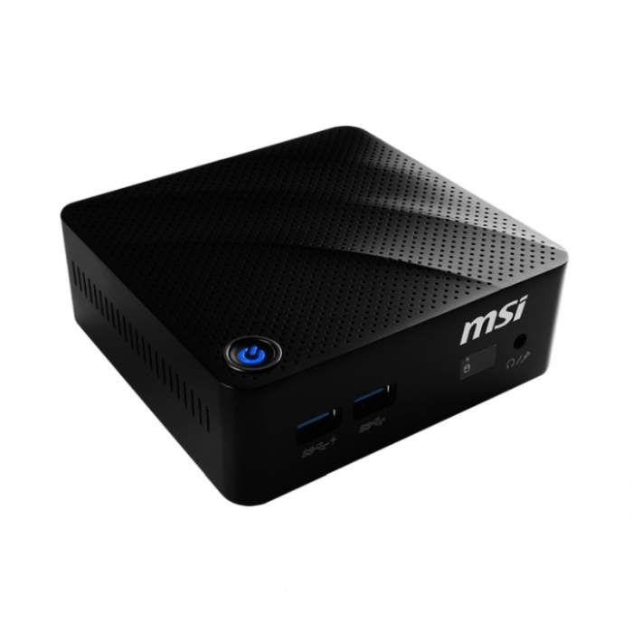 MSI PRO DT CUBI N 8GL-074EU, Intel Pentium N5000 (up to 2.6GHz), RAM 4GB (1x4) DDR4 1xSO-DIMM, SSD 64GB M.2, Gigabit LAN, WiFi 802.11 AC, BT 4.2, Windows 10 Pro, Fan-less design, Only 0.45L chasis, HDMI, VGA, 2x USB3.1, 40 W, 555 gr., VESA, Black (тъмнейл - 1)