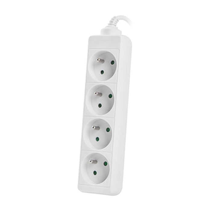 Lanberg power strip 1.5m, 4 sockets, french quality-grade copper cable, white (тъмнейл - 1)