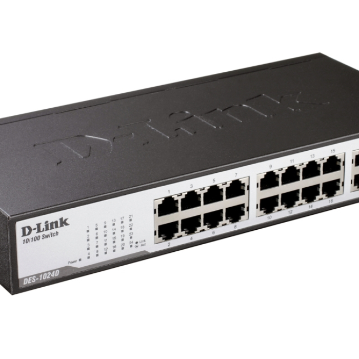 D-Link 24-Port 10/100Mbps Fast Ethernet Unmanaged Switch, rack mountable (тъмнейл - 1)