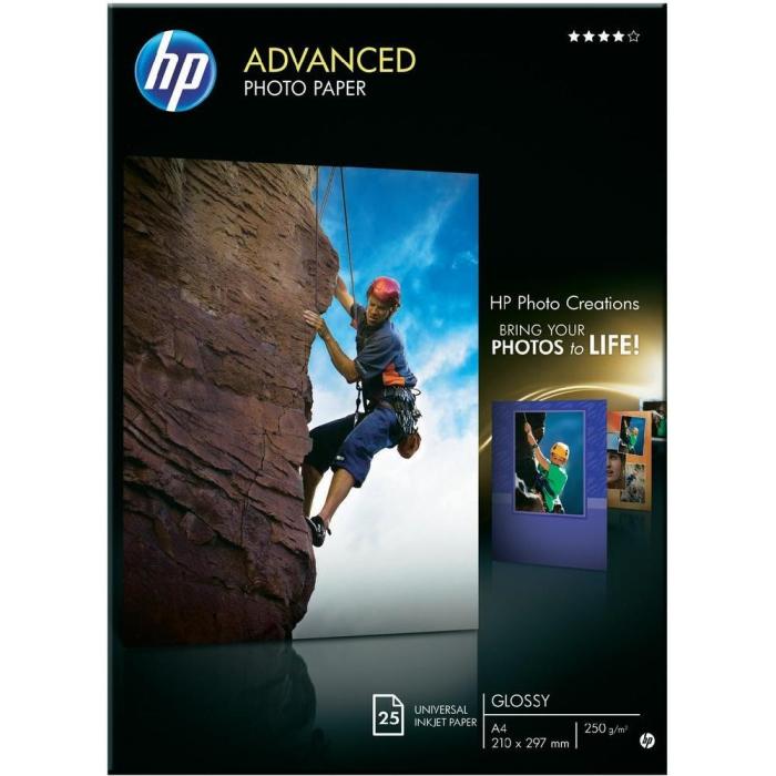 HP Advanced Glossy Photo Paper-25 sht/A4/210 x 297 mm на супер цена