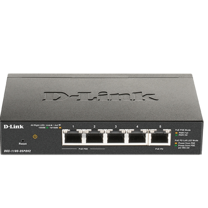 D-Link 5-Port Gigabit PoE Smart Managed Switch with 1 PD port