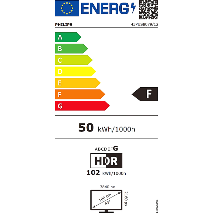 Philips 43PUS8079/12, 43" 4K UHD LED, 3840x2160, DVB-T/T2/T2-HD/C/S/S2, 60Hz, Ambilight 3, Pixel Precise UHD, HDR+, Titan OS, Dolby Atmos, VRR, 3*HDMI, 2*USB, 802.11n, 20W RMS, Black (тъмнейл - 2)