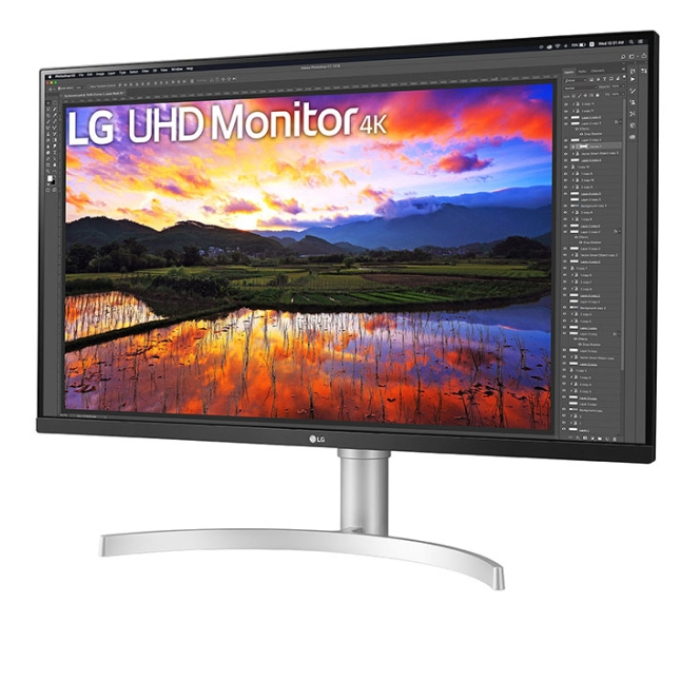 LG 32UN650-W, 31.5" UltraFine UHD LED AG, IPS, DCI-P3 95%, 5ms, 350 cd/m2, 1000:1, 3840x2160, HDR 10, HDMI, DisplayPort, Radeon FreeSync, Dynamic Action Sync, Headphone out, Height, Pivot, Tilt, PIP, Speaker, Black (тъмнейл - 1)