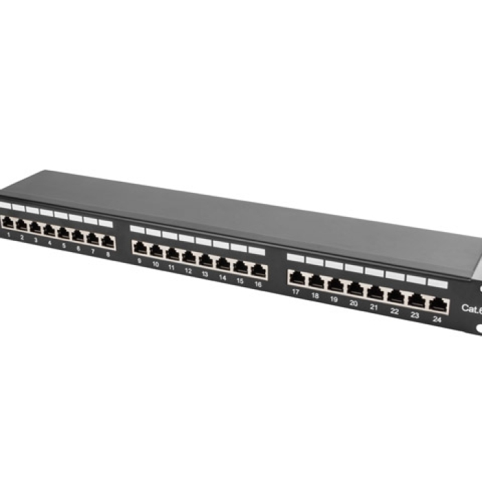 Lanberg patch panel 24 port 1U CAT.6 shielded, black на супер цена