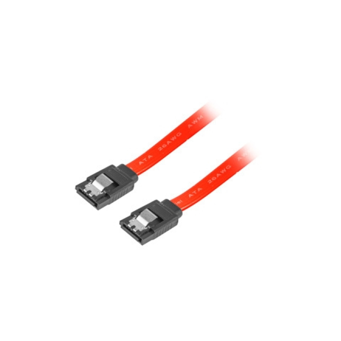 Кабел - Lanberg SATA DATA II (3GB/S) F/F cable 50cm metal clips, red на супер цена