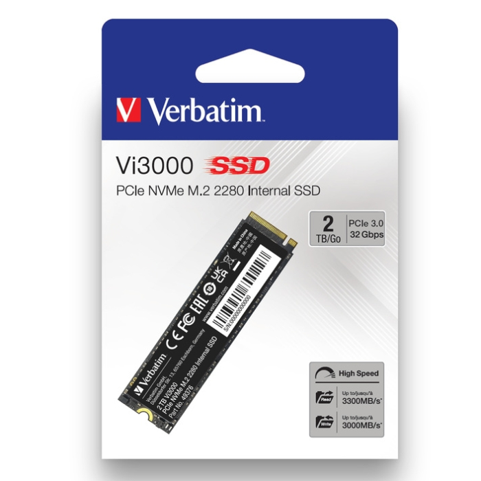 Verbatim Vi3000 Internal PCIe NVMe M.2 SSD 2TB (тъмнейл - 2)