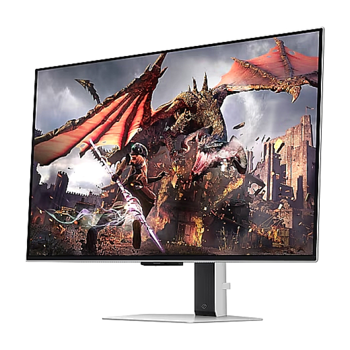 Samsung 32DG802 32" Odyssey SMART OLED G8 , 240Hz, 0.3ms, 3840x2160, DP, 2xHDMI, USB Hub, Silver (тъмнейл - 1)