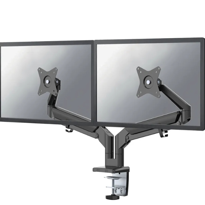 Neomounts by Newstar Desk Mount ultra flat (clamp/grommet) for 2 Monitor Screens (тъмнейл - 1)