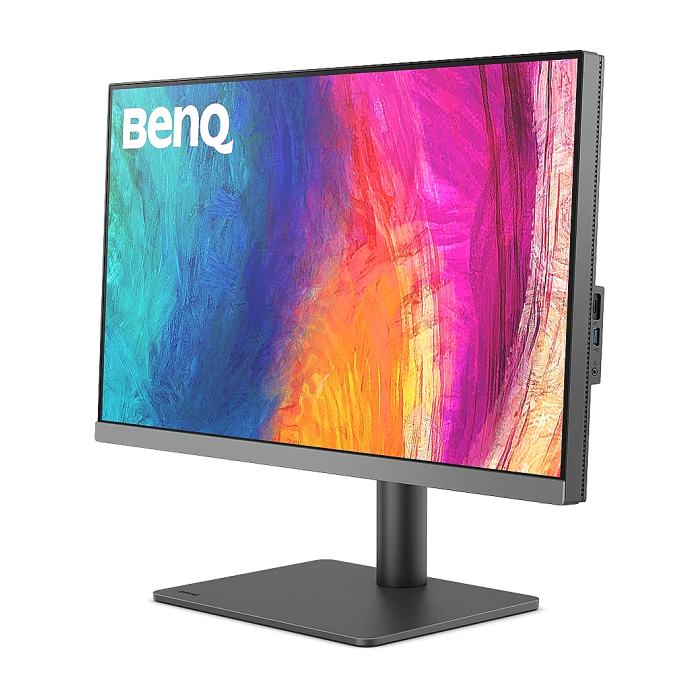 BenQ PD2706U, 27" IPS LED, 5ms,3840x2160 4K UHD, Designer, AQCOLOR, 95% P3, 99% Rec.709, 99% sRGB, HDR10, B.I., LBL,1200:1,350 cd/m2,HDMI, DP, USB Type-C(65W, DP alt), Speak.2x2.5W, Height Adj.,Swivel,Tilt, Gray + Fury Gaming Chair Avenger M+ Black-W (тъмнейл - 1)