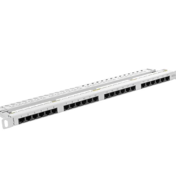 Lanberg patch panel 24 port 0.5U CAT.6, grey (тъмнейл - 2)