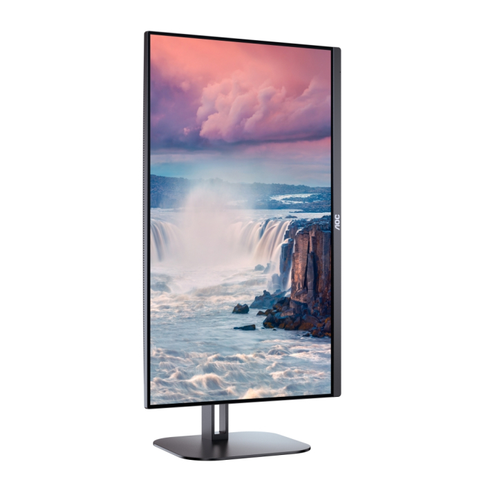 AOC Q27V5C/BK, 27" IPS WLED, 2560x1440@75Hz, 4ms GtG, 1ms MPRT, 300cd m/2, 1000:1, DCR 20M:1, Adaptive Sync, FlickerFree, Low Blue Light, 3Wx2, Tilt, Height Adjust, Pivot, Swivel, HDMI, DP, USB hub (тъмнейл - 4)