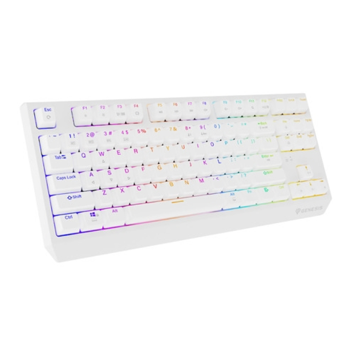 Genesis Gaming Keyboard Thor 230 TKL Wireless US White RGB Mechanical Outemu Red (тъмнейл - 4)