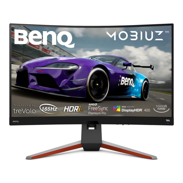 BenQ MOBIUZ 2K EX3210R, 31.5'' VA, 165Hz, 1ms, 2560x1440 QHD, 16:9 Curved Gaming, FreeSync Pro, P3 90%, sRGB, Flicker-free, Light Tuner,HDR 400,HDRi, B.I.+,LBL, Black eQualizer, 1000:1, 400cd/m2, treVolo 2x2W+5W woofer, 2xHDMI 2.0, DP, Height Ad