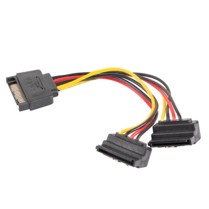 Lanberg SATA (m) -> 2x SATA (f), cable 15cm angled (тъмнейл - 1)