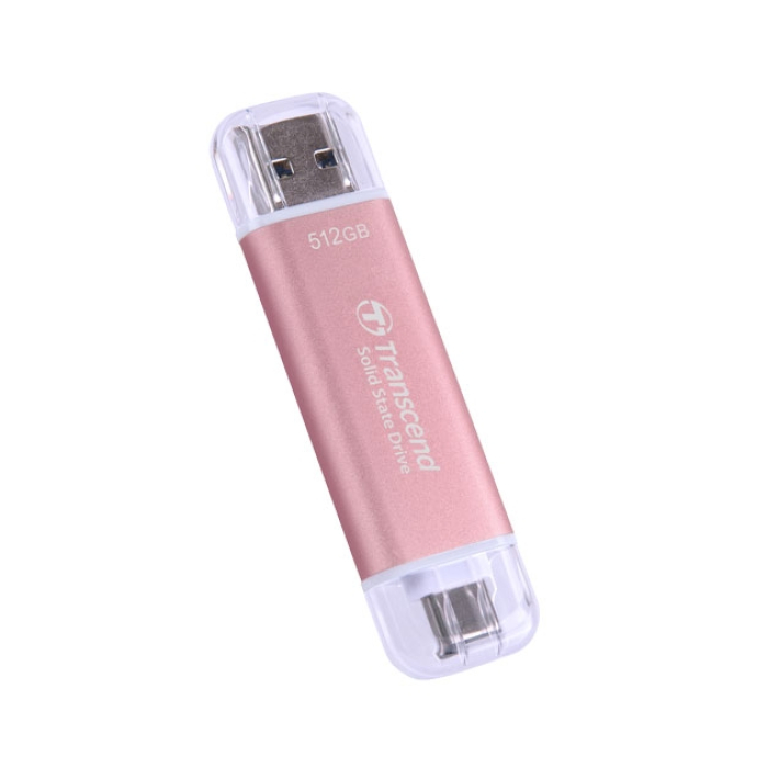 Transcend 512GB, USB External SSD, ESD310P, USB 10Gbps, Type C/ A, Pink (тъмнейл - 1)