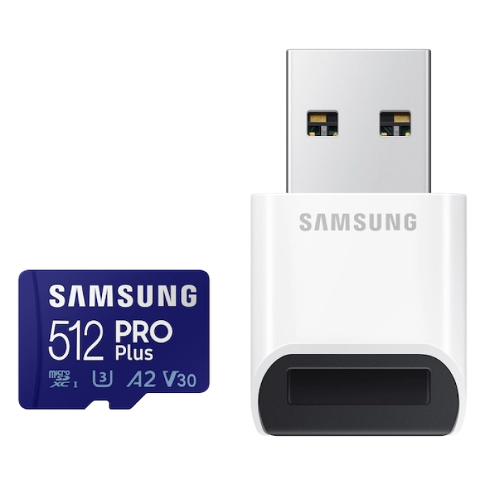 Samsung 512GB Micro SD PRO Plus + Reader, Class10, Read 160MB/s - Write 120MB/s на супер цена