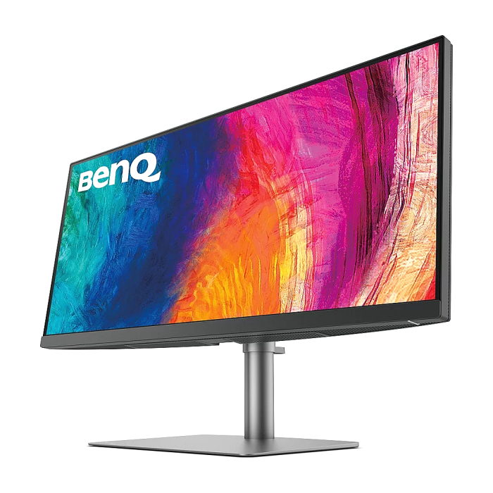 BenQ PD3420Q 34"W IPS LED 5ms 3440x1440 2K QHD, Design Mon, WQHD, AQCOL., CAD/CAM, DualView, Contr.1000:1, 350 cd/m2, 2xHDMI,DP,USB-C(PD65W, DP Alt Mode),USB-C/USB 3.0x2, Sp.2x2.5W, HAdj., Swivel,Tilt, Gray + Fury Gaming Chair Avenger M+ Black-White (тъмнейл - 3)