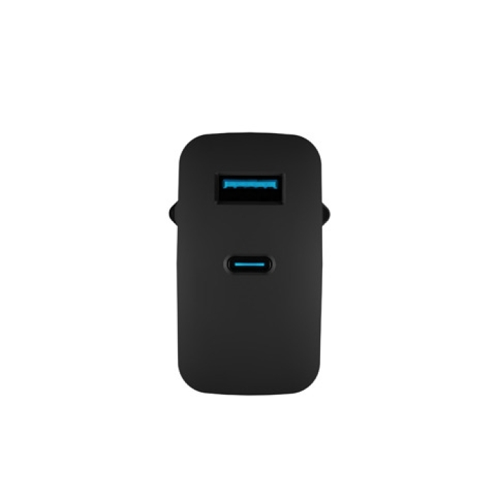 Natec USB Charger Ribera Gan 1X USB-A + 1X USB-C 45W, Black (тъмнейл - 2)