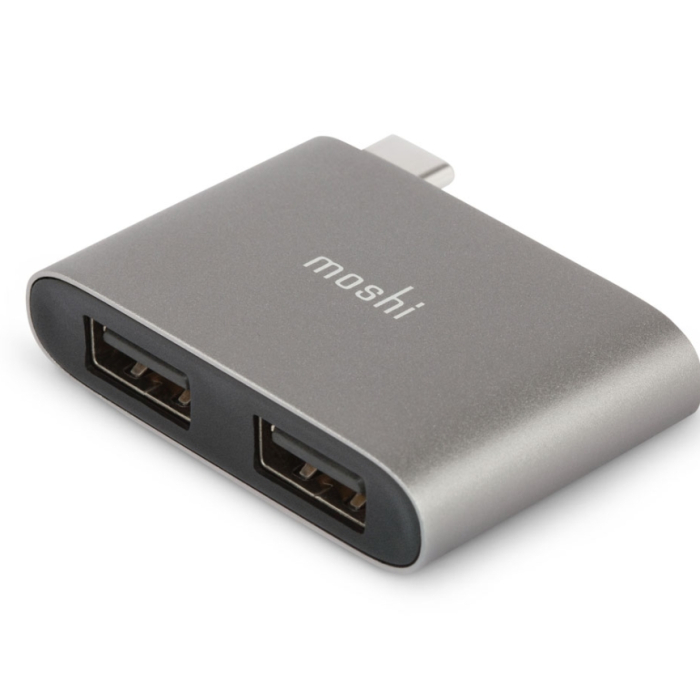 Moshi USB-C to Dual USB-A Adapter, Titanium Gray (тъмнейл - 2)