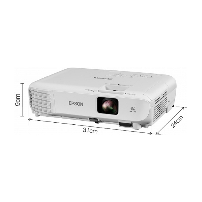 Epson EB-W06, WXGA (1280 x 800, 16:10), 3700 ANSI lumens, 16 000:1, HDMI, USB, WLAN (optional), Speakers, 24 months, Lamp: 12 months or 1000 h, White (тъмнейл - 1)