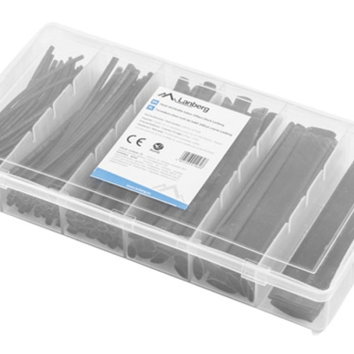 Lanberg 100pcs heat-shrinkable tubing kit, black box (тъмнейл - 2)