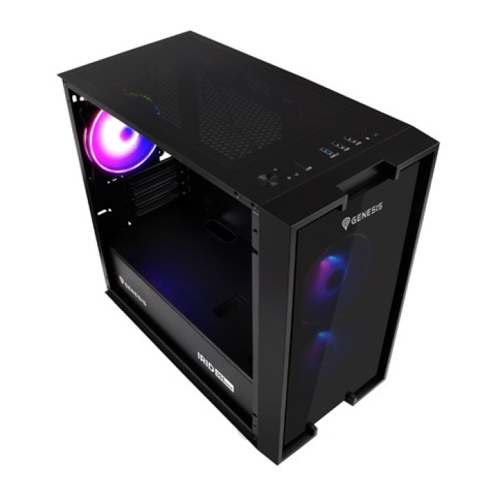 Genesis PC Case Irid 353 ARGB MATX Mini Tower Window, Black (тъмнейл - 2)