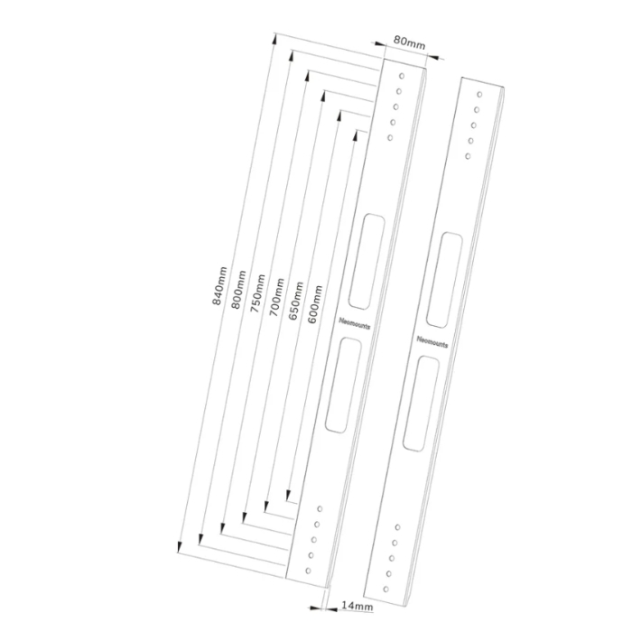 Neomounts by NewStar VESA Conversion Brackets set - VESA 400 to 600/650/700/750/800 (тъмнейл - 3)