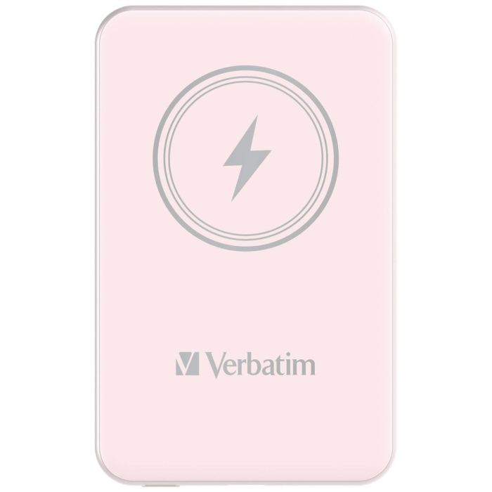 Verbatim MCP-5PK Power Pack 5000 mAh with UBS-C® PD 20W / Magnetic Wireless Charging 15W Pink