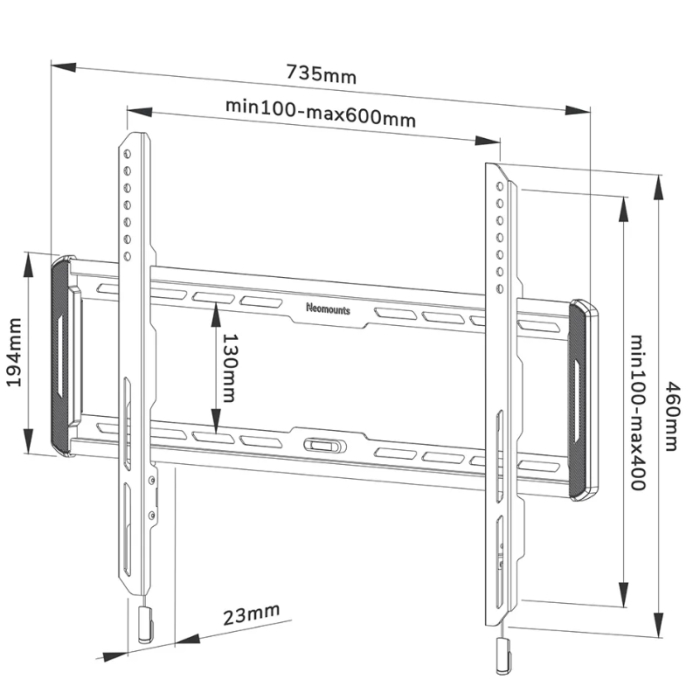 Neomounts by NewStar Screen Wall Mount (fixed, ultra thin, VESA 600x400) (тъмнейл - 4)