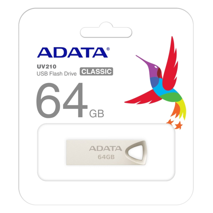 ADATA UV210 64GB USB 2.0 Gold (тъмнейл - 2)