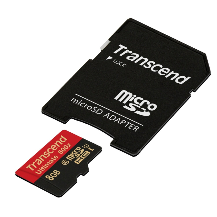 Transcend 8GB micro SDHC UHS-I (with adapter, Class 10) (тъмнейл - 2)