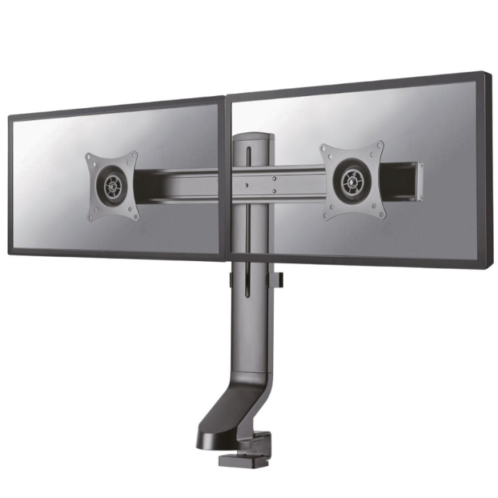 Neomounts by NewStar Flat Screen Desk Mount (clamp/grommet) for 2 Monitor Screens (тъмнейл - 1)