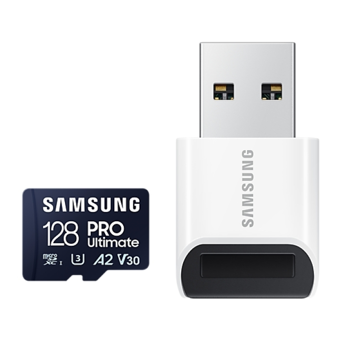 Samsung 128GB micro SD Card PRO Ultimate with USB Reader , UHS-I, Read 200MB/s - Write 130MB/s, U3, V30, A2 (тъмнейл - 4)