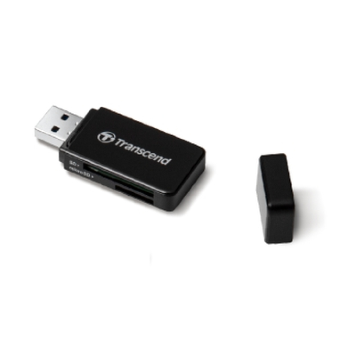 Transcend SD/microSD Card Reader, USB 3.0/3.1 Gen 1, Black (тъмнейл - 1)