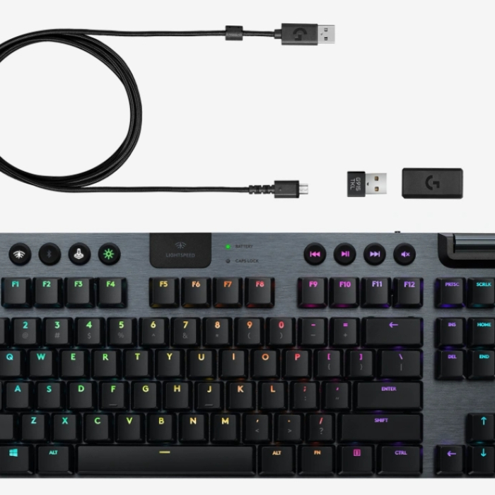 Logitech G915 Wireless TKL Keyboard, GL Tactile Low Profile, Lightspeed Wireless, Lightsync RGB, Game Mode, Media Controls, Carbon на супер цена