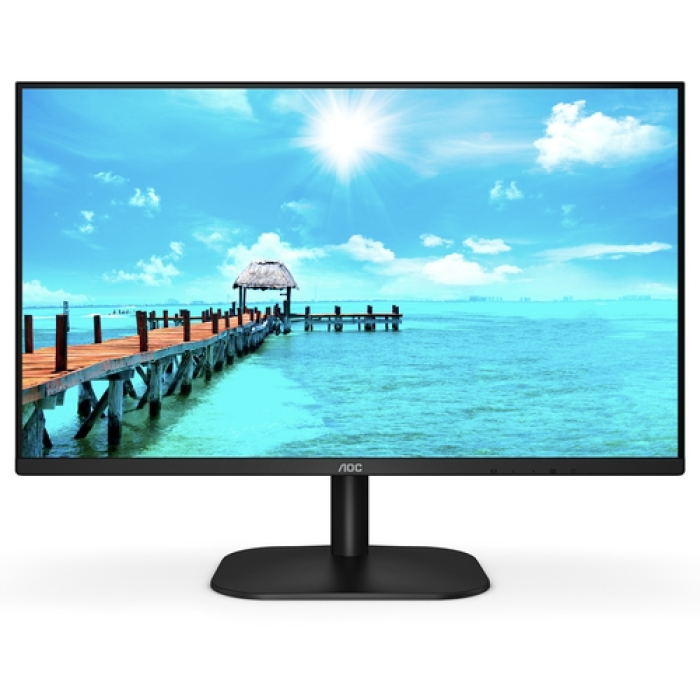 AOC 24B2XHM2, 23.8" VA WLED, 1920x1080@75Hz, 4ms GTG, 250cd/m2, 3000:1, DC20M:1, FlickerFree, Low Blue Light, Tilt, D-SUB, HDMI (тъмнейл - 1)