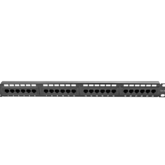 Lanberg patch panel 24 port 1U CAT.5E, black (тъмнейл - 1)