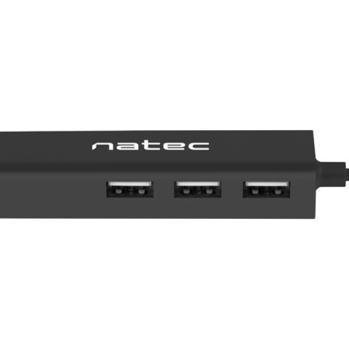 Natec usb 2.0 hub dragonfly 3x port usb 2.0 usb+rj45 (тъмнейл - 1)