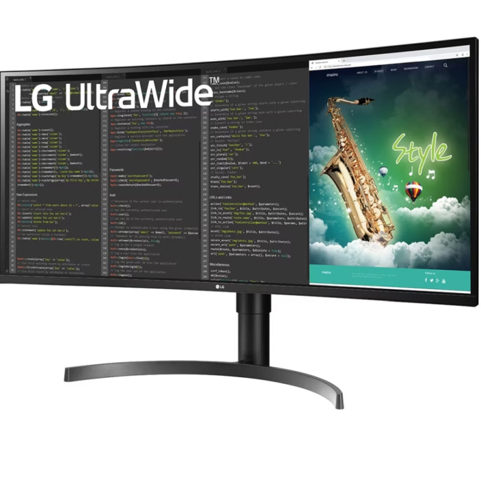 LG 35WN75CP-B, 35" 21:9 UltraWide QHD Monitor(3440 x 1440) with HDR 10, AMD FreeSync, 5ms, 100Hz, 300 cd/m2, 2500:1 , sRGB 99%, USB 3.0, HDMI, USB type-C, DisplayPort, Headphone Out, Tilt, Height, Black (тъмнейл - 1)