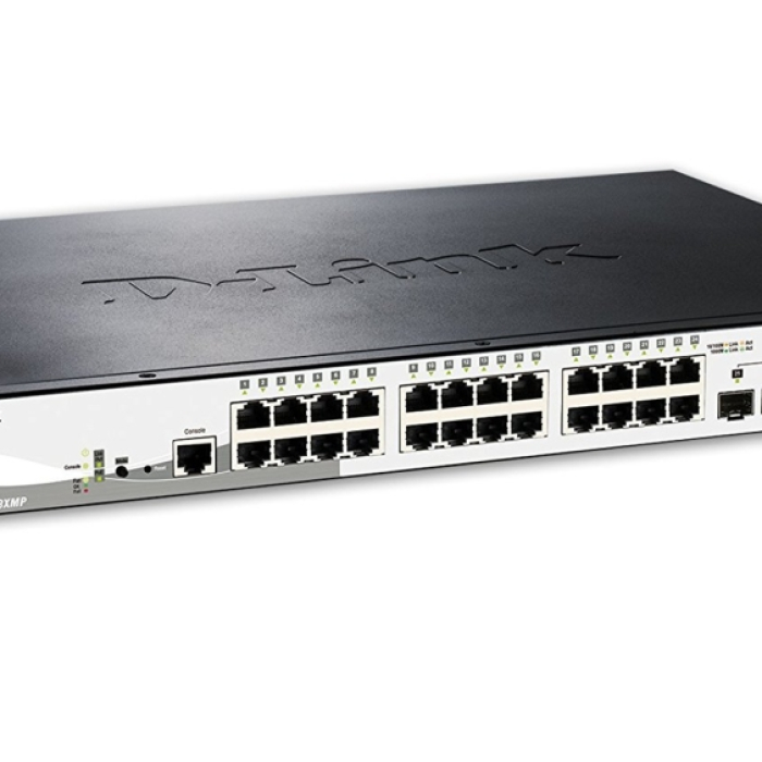 D-Link 28-Port Gigabit Stackable POE Smart Managed Switch including 4 10G SFP+ (тъмнейл - 1)