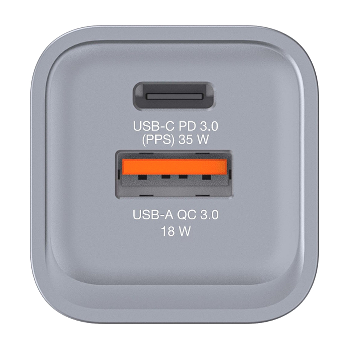 Verbatim GNC-35 GaN Charger 2 Port 35W USB A/C (EU/UK/US) (тъмнейл - 1)