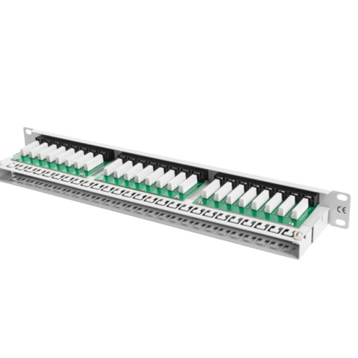 Lanberg patch panel 48 port 1U CAT.5E, grey (тъмнейл - 1)